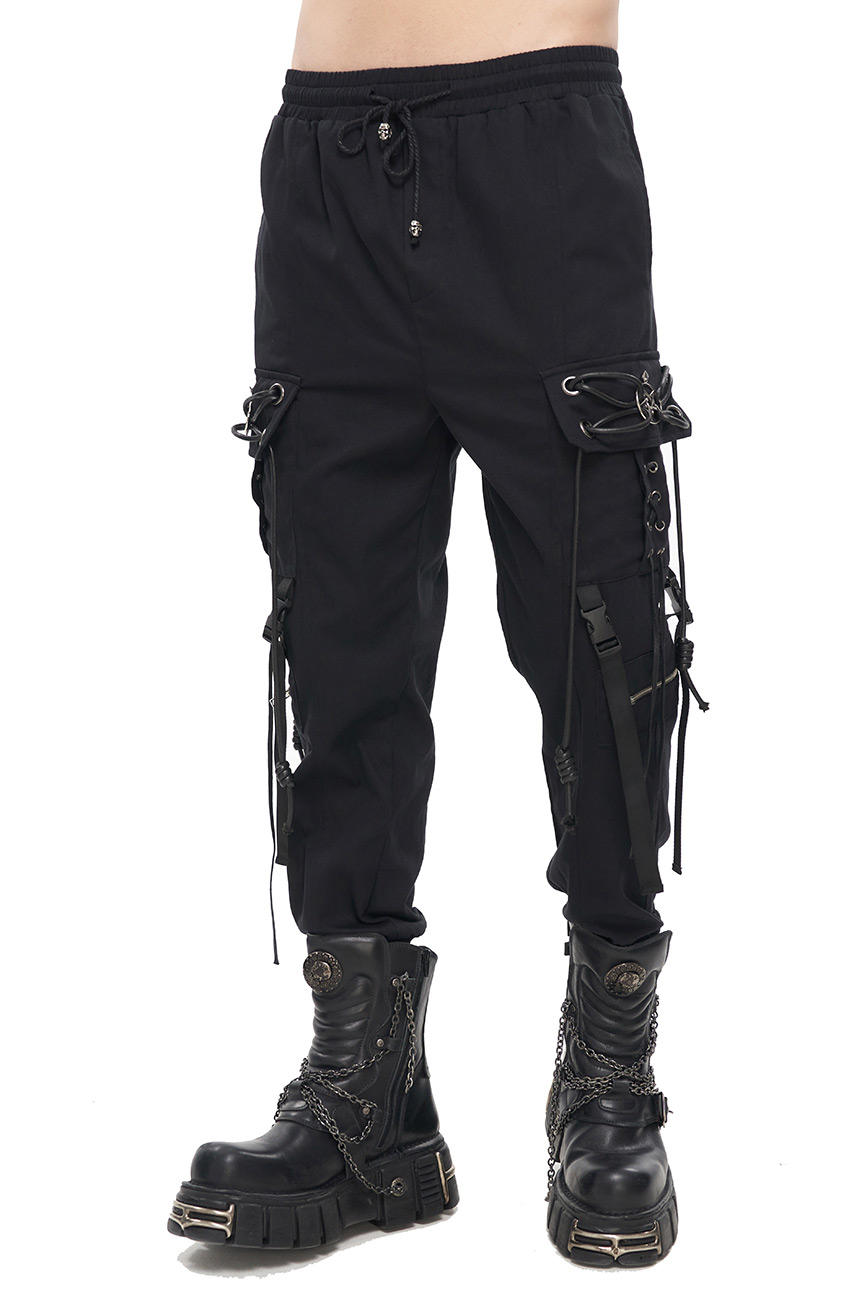 Pantalon Gothique Noir Cargo Homme