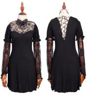 Lace neckline and sleeves b...