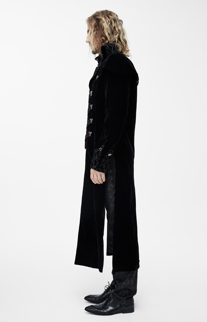 Men Black Velvet Gothic Style Coat | Gothic Clothing
